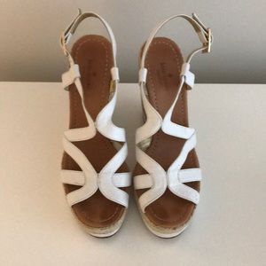 Kate spade white wedges
